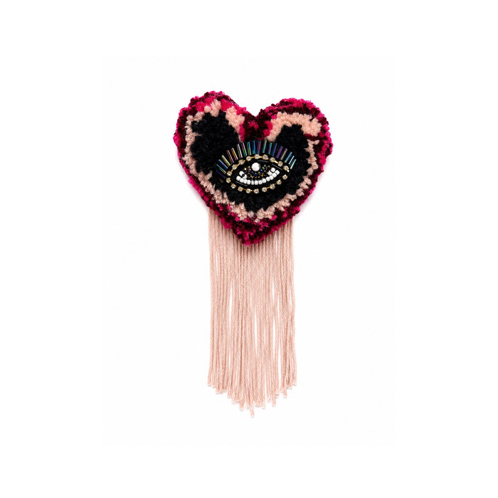 Broche tuftée faite main, Regard de velours