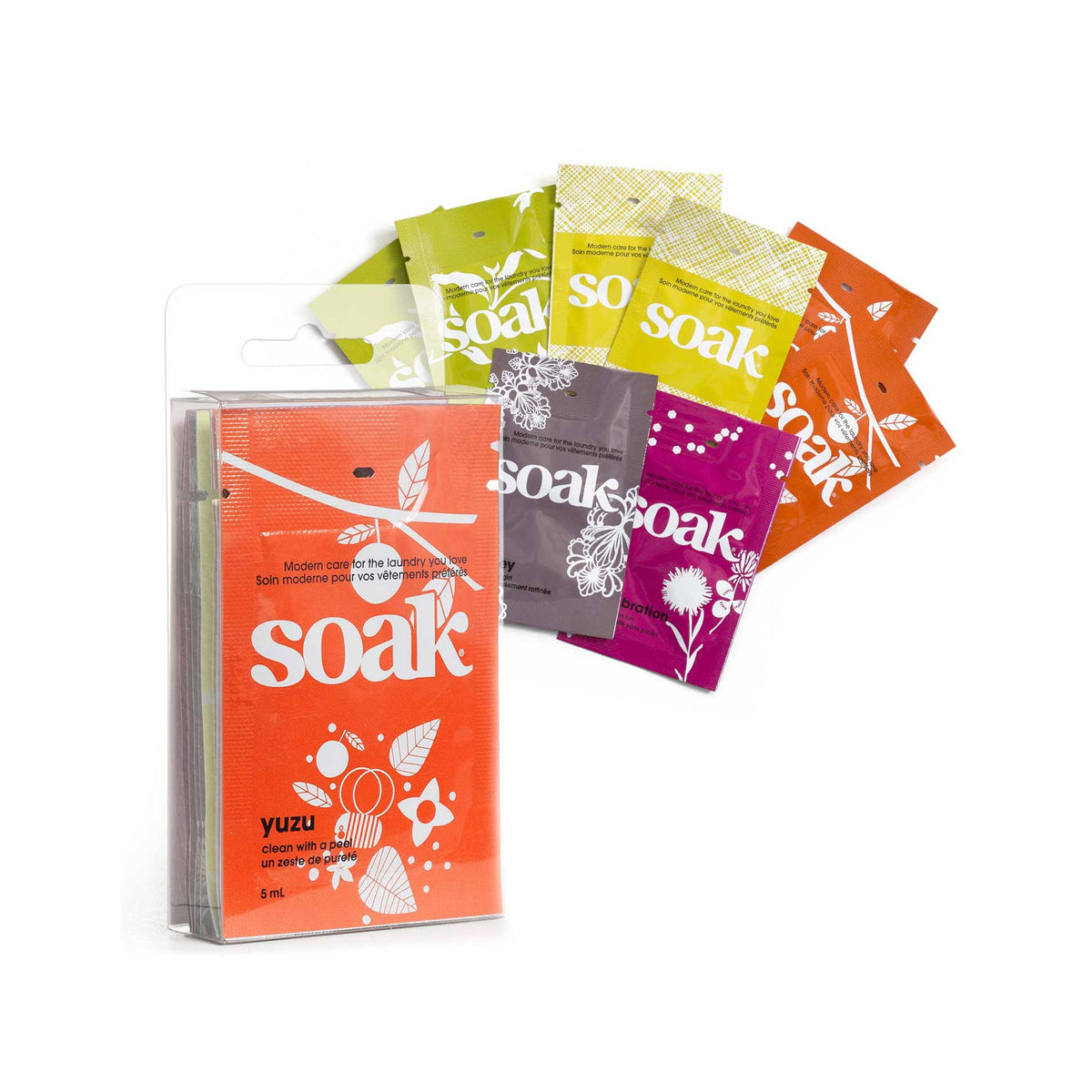 Pack de voyage assorti de produits de lavage doux SOAK