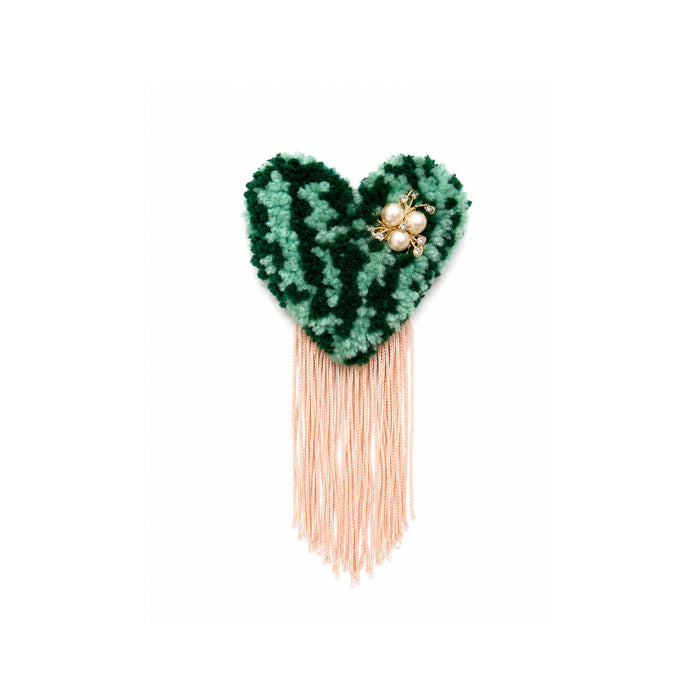 Broche tuftée à la main, Rose fraîche