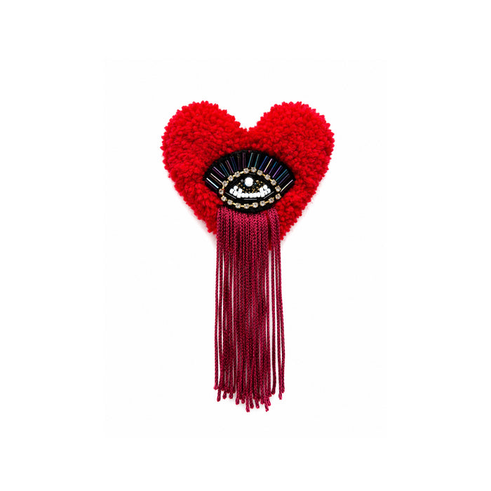 Broche Touffetée Faite Main, Blood Mother