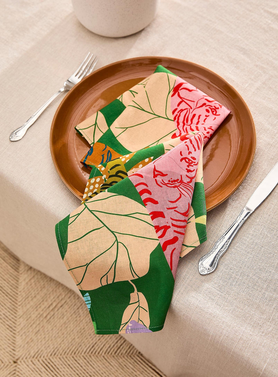 2 serviettes de table Tigresse