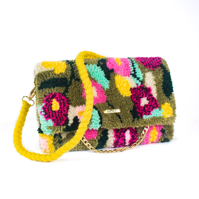 BLOOM hand tufted clutch purse