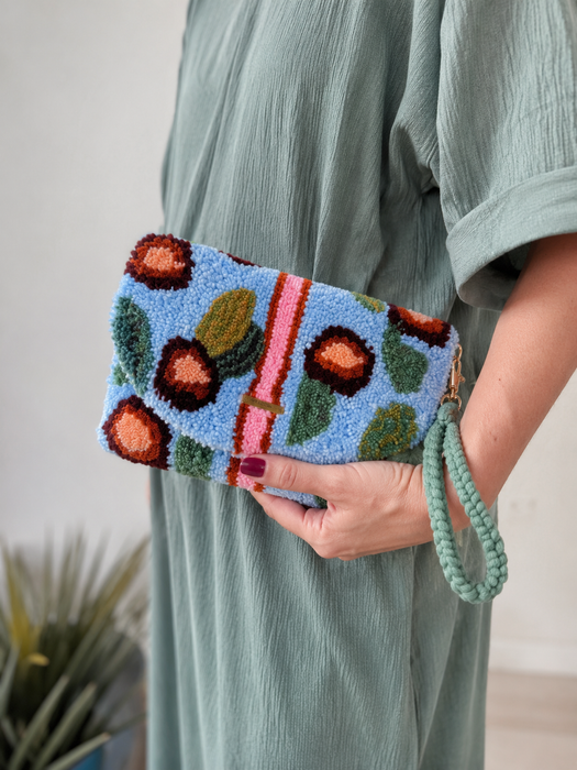 Apricot, Handmade Tufted Clutch Purse