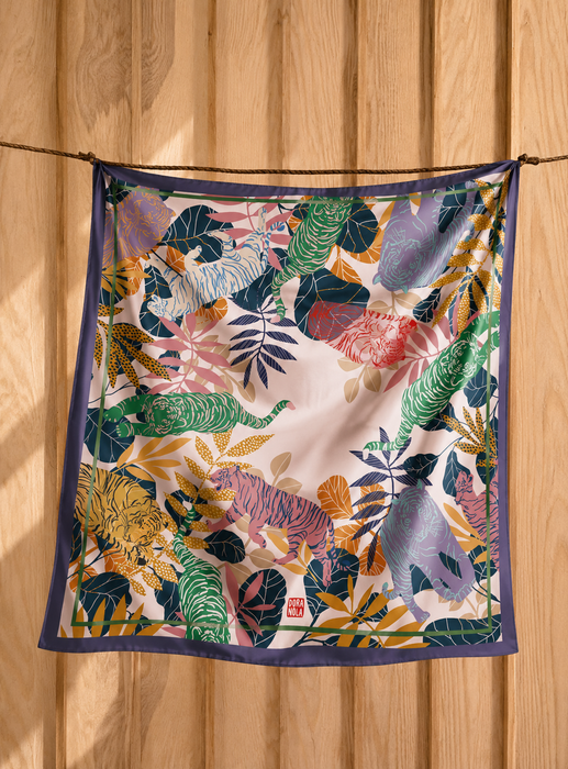 Tigress silk scarf 90