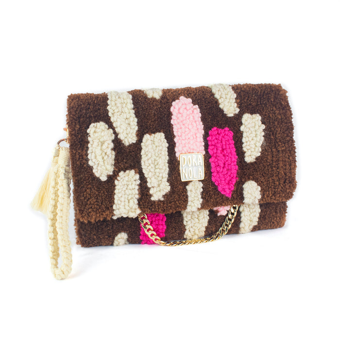 Fawn, Hand tufted clutch purse