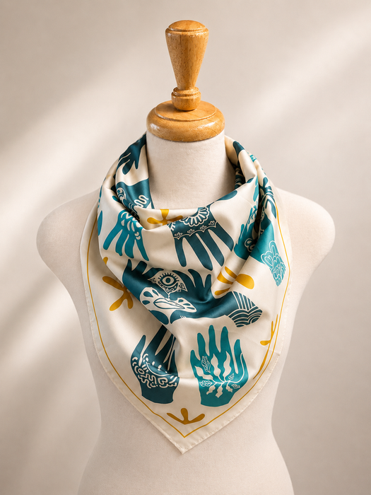 Caring Hand Blue cotton Bandana