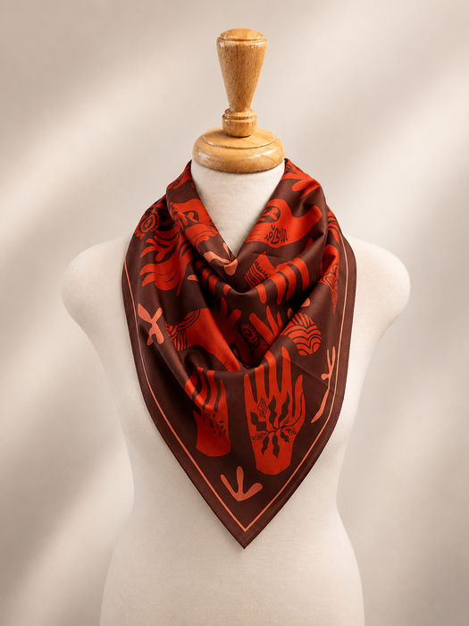Caring Hand Red cotton Bandana