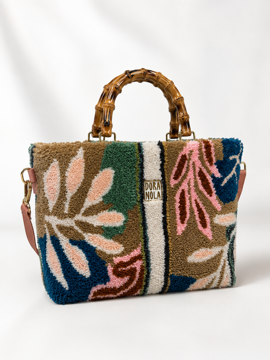 Large Satchel, Pink Palm