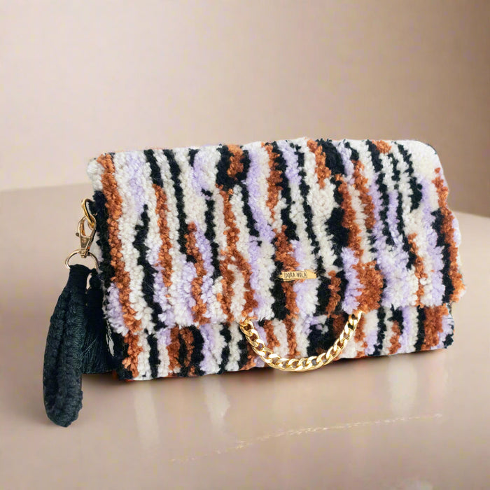 Studio hand tufted clutch purse