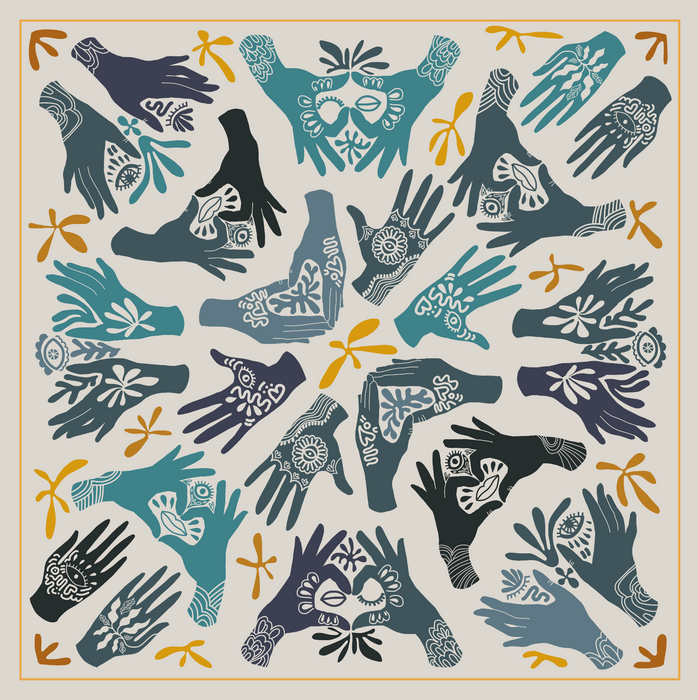 Caring Hand Blue cotton Bandana
