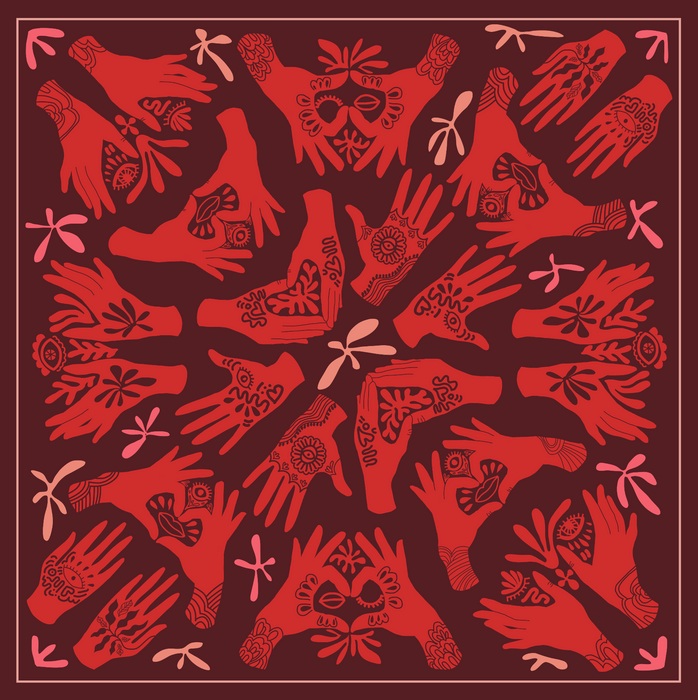 Caring Hand Red cotton Bandana