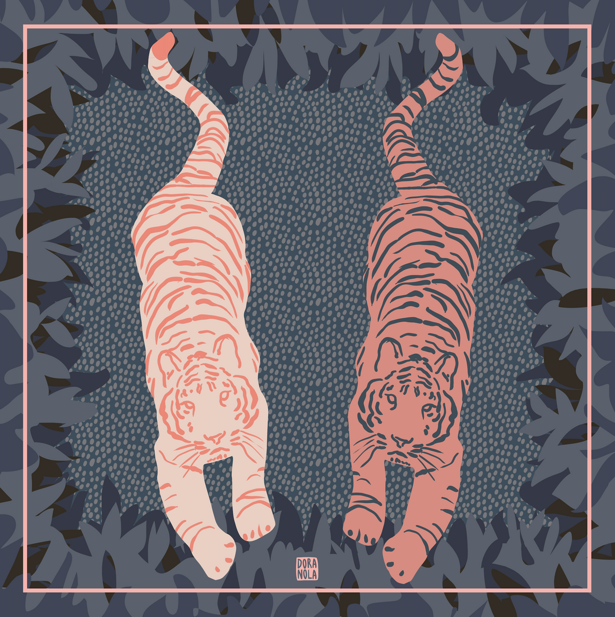 Bandana en coton Tiger Duo Night