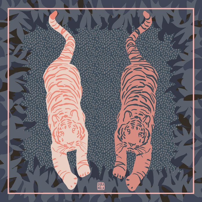 Tiger Duo Night cotton Bandana