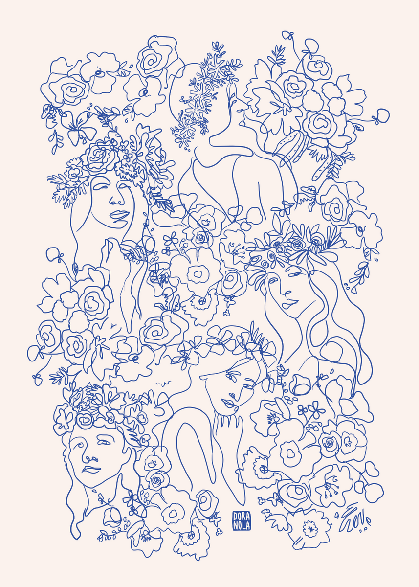 montreal artist blue and white art