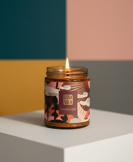 CHINOOK candle in modern color blocking setting