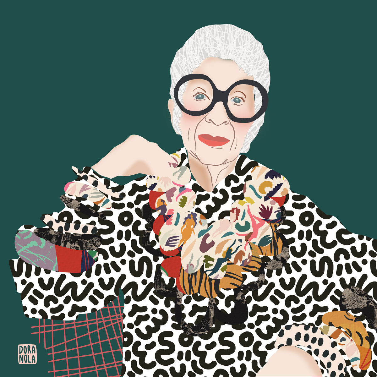 Iris Apfel artistic portrait