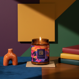 SOLSTICE candle with bold color blocking