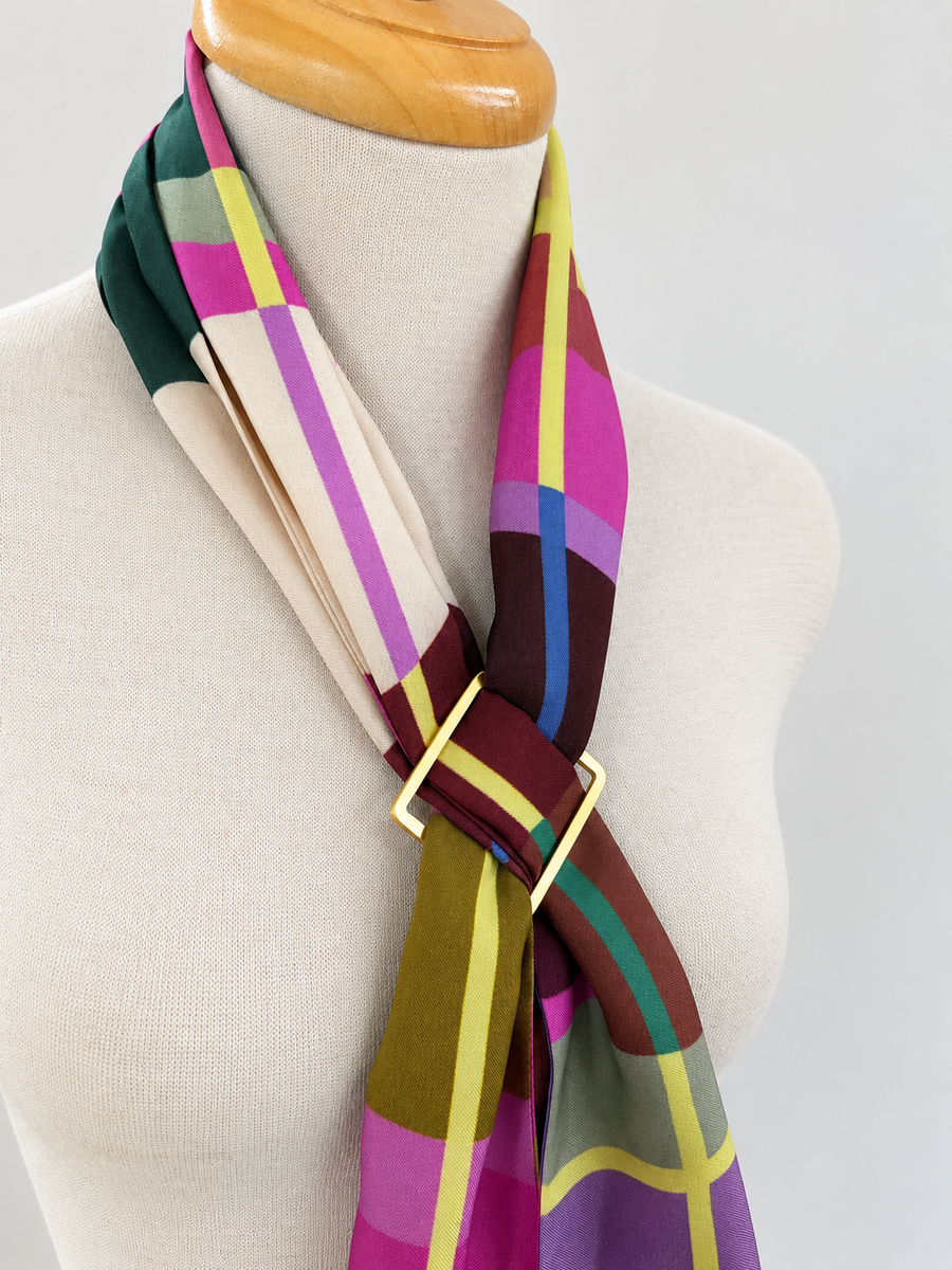 Anneau carré pour foulard doré