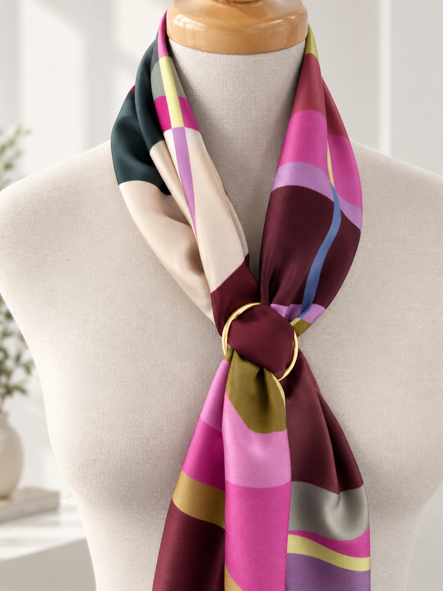 Anneau pour foulard torsadé doré