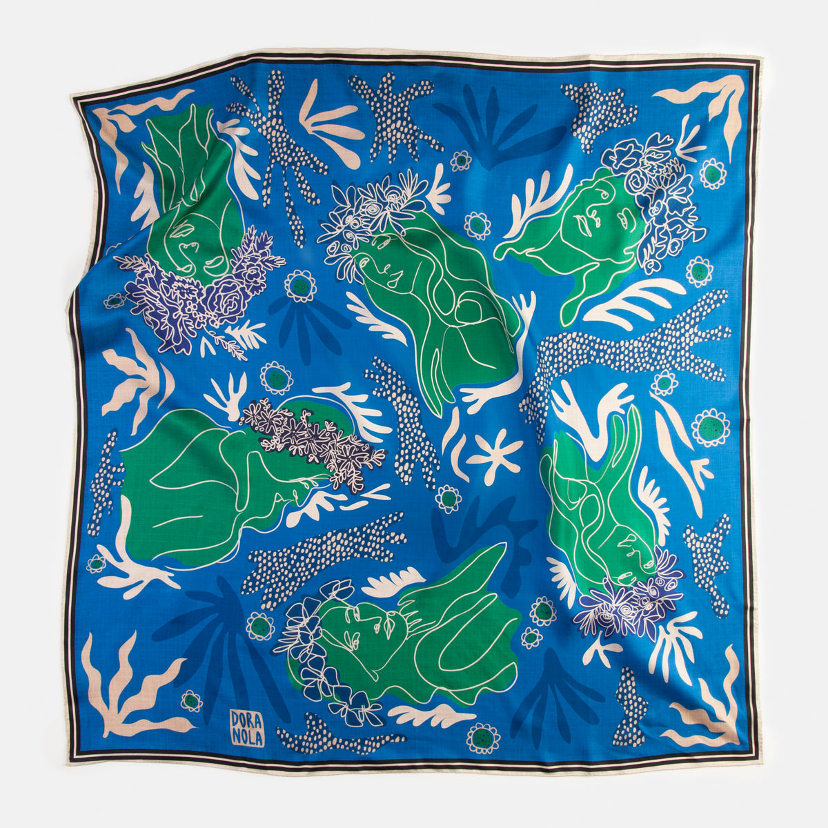 Queen Silk Scarf - Floral Crown Design 36
