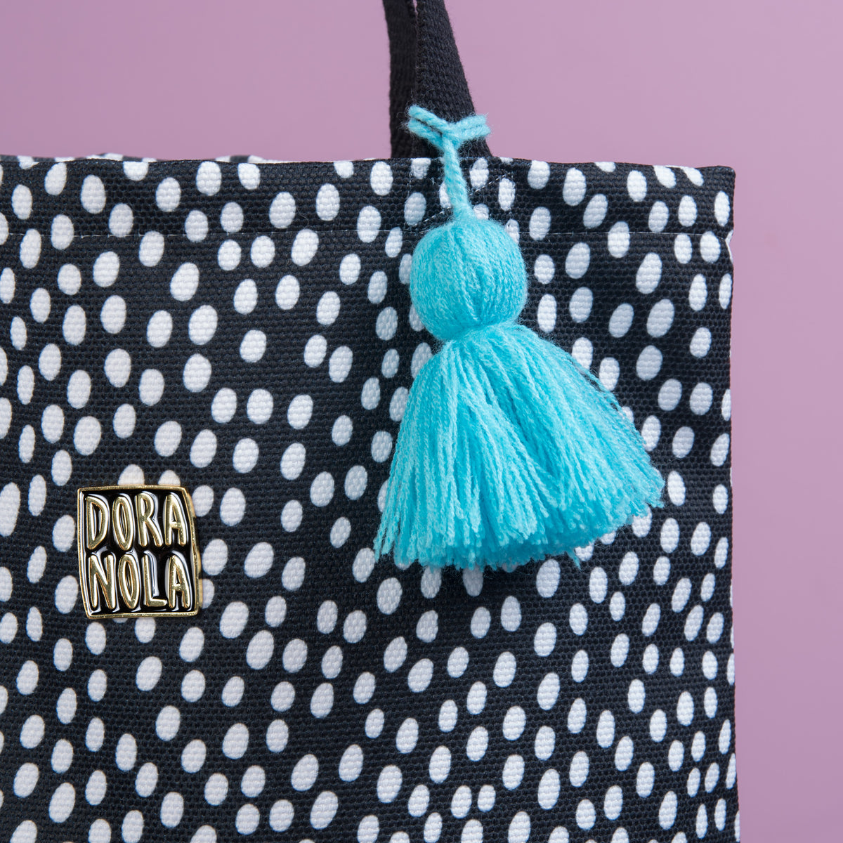 Polka Dot, Tote Bag with Tassel