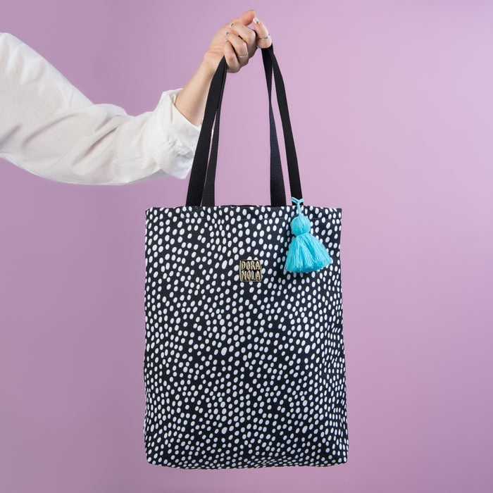 Polka Dot, Tote Bag with Tassel