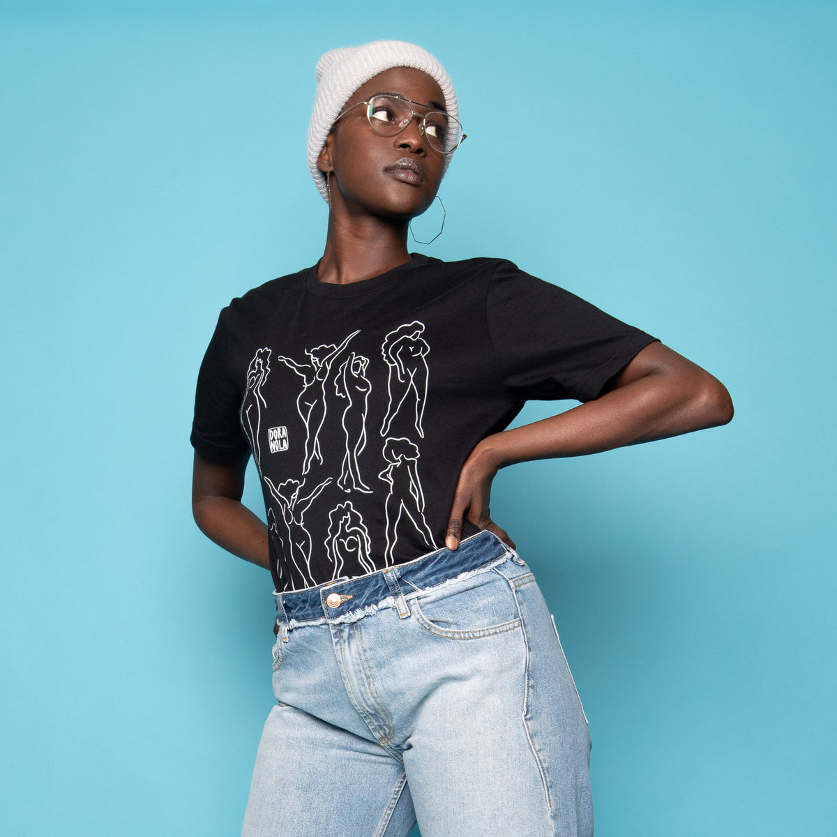T-Shirt 'Silhouettes' - Noir
