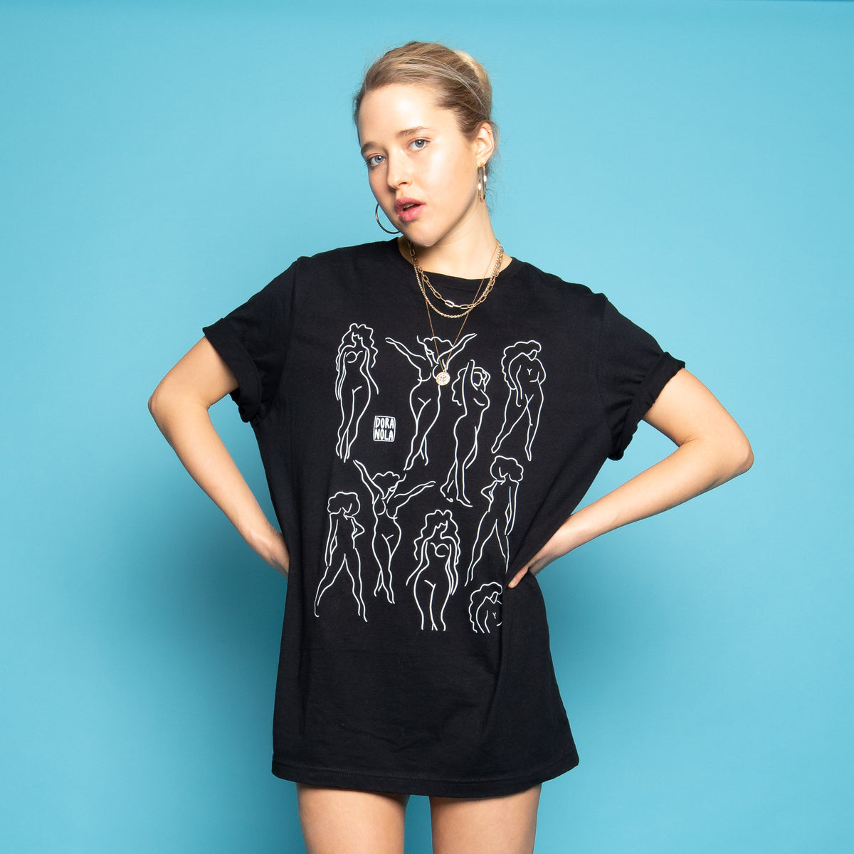 T-Shirt 'Silhouettes' - Noir