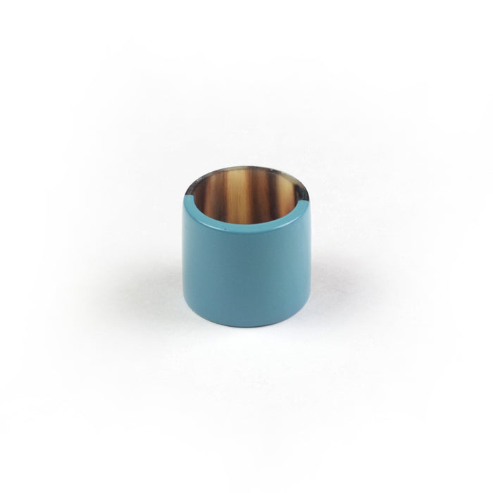 Blue Lacquer Horn Scarf Ring