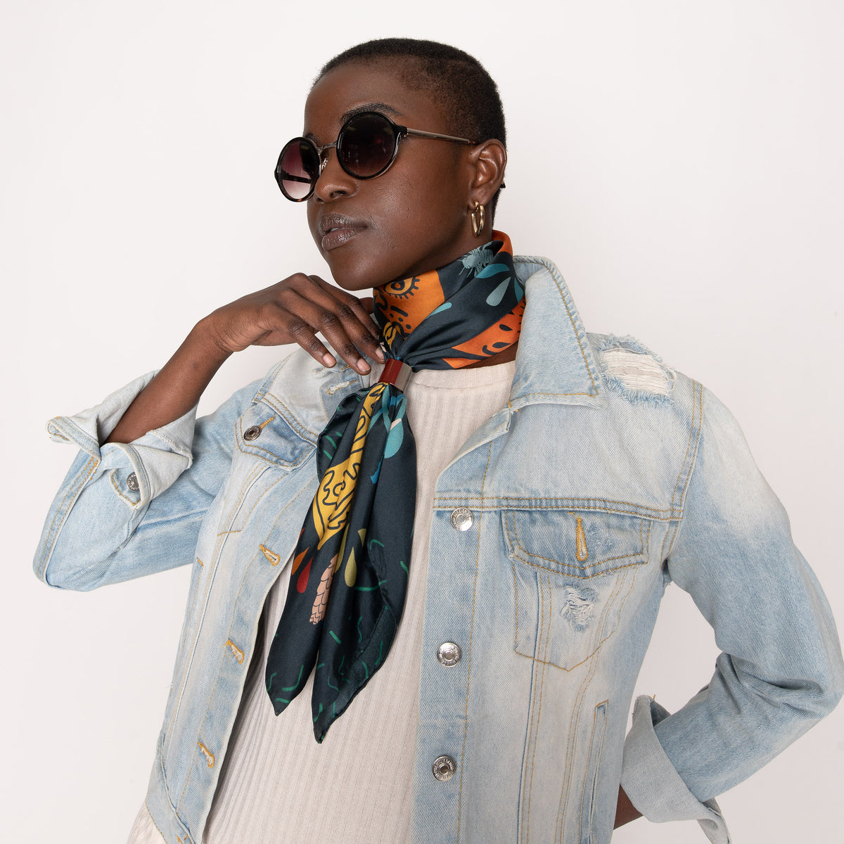 Anneau à Foulard Corne Bordeaux