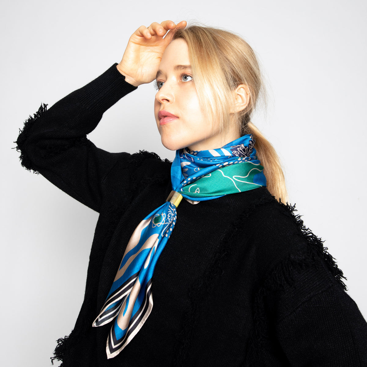 Anneau à Foulard Jaune et Naturel