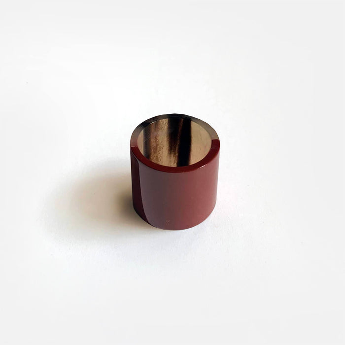 Bordeaux Lacquer Horn Scarf Ring