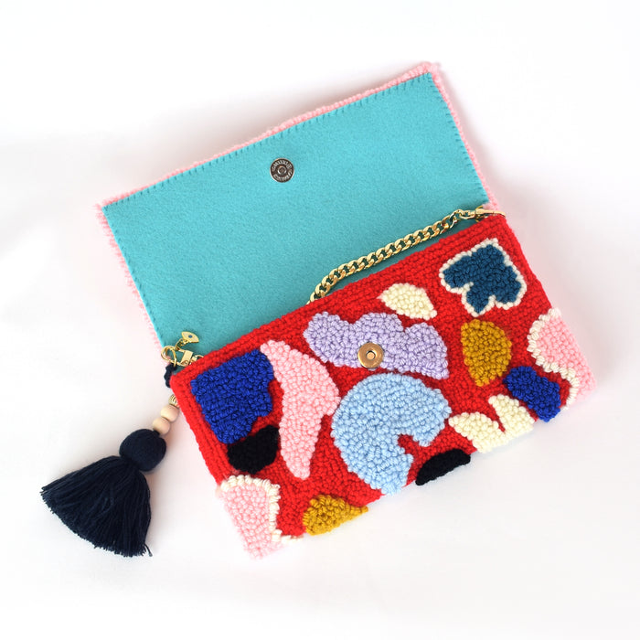 Custom Teal Clutch Purse With Handmade Carnation Flower Brooch by The  Button Tree Co. | CustomMade.com